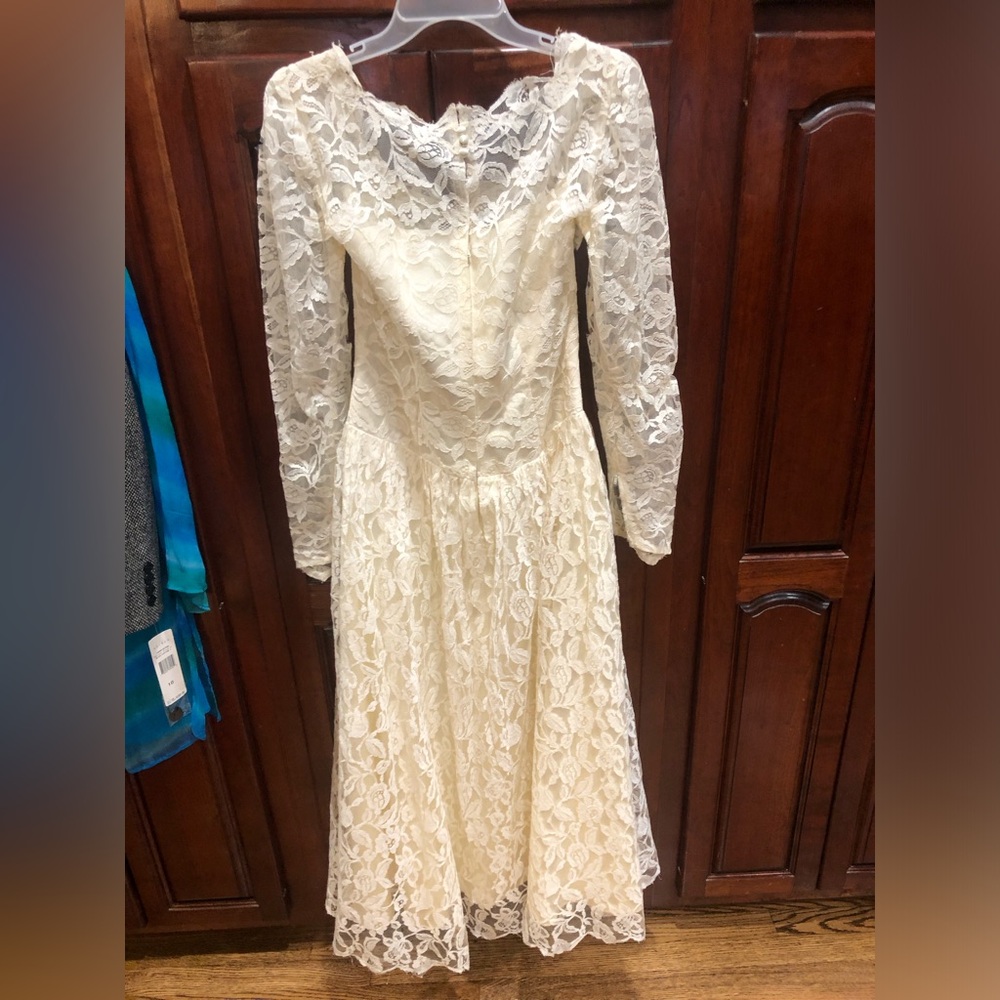 Saks Fifth Avenue Vintage 1950s Lace Wedding Dress Gown Sz M RARE FIND - Picture 16 of 16
